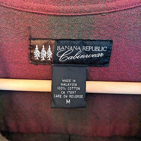 Banana Republic Men's Med Cabinwear Flannel Shirt EUC - Picture 4 of 5